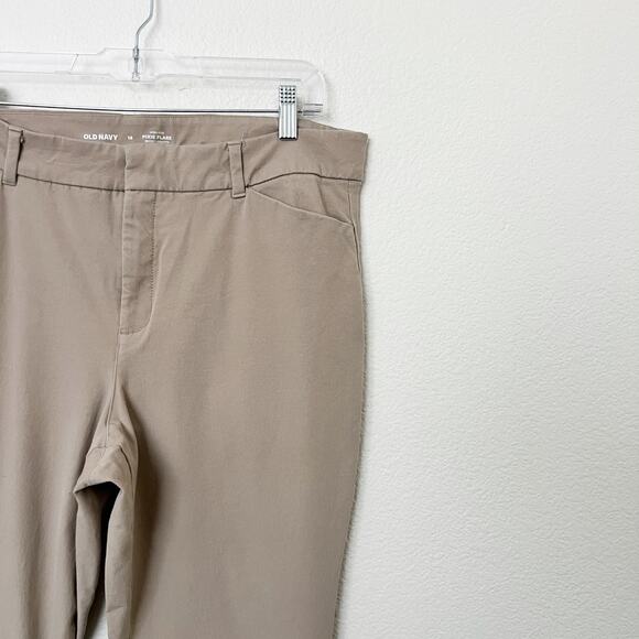 [Old Navy] Mocha Taffy Tan High Rise Pixie Flare Pants Stretch Work Career Sz 16 - Picture 10 of 11